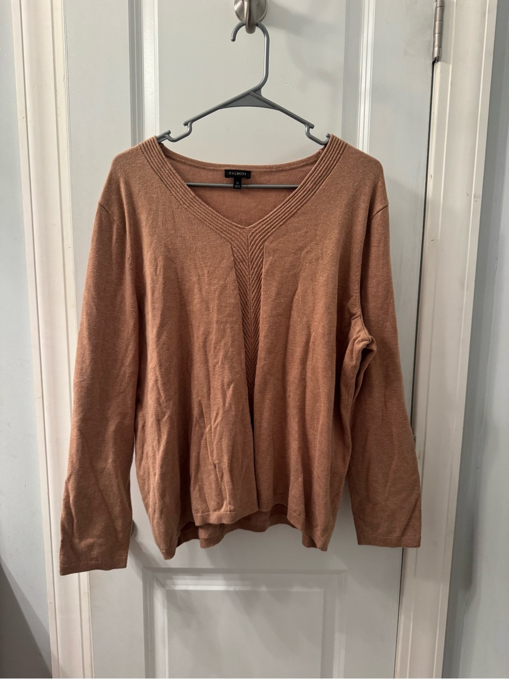 Talbots V-Neck Sweater in Dusty Rust